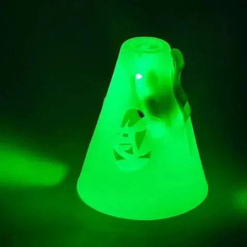 Treningskjegler 70x80mm Glow I Mørket, 10 Stk + 5 Grønne LED Powerslide Cones