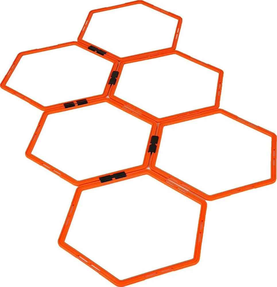 Treningsringer heksagon 49cm, sett 6 stk, oransje YakimaSport – 100268