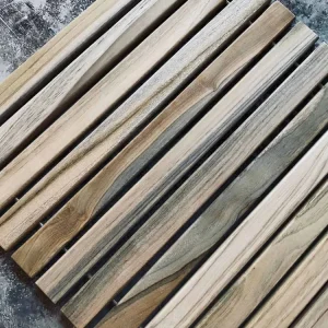 Baderomsmatte - Teak rull 40x60