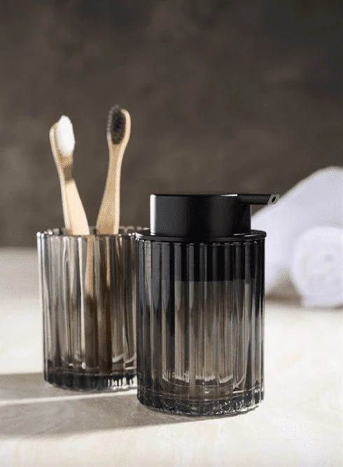 Såpedispenser - røykfarget glass