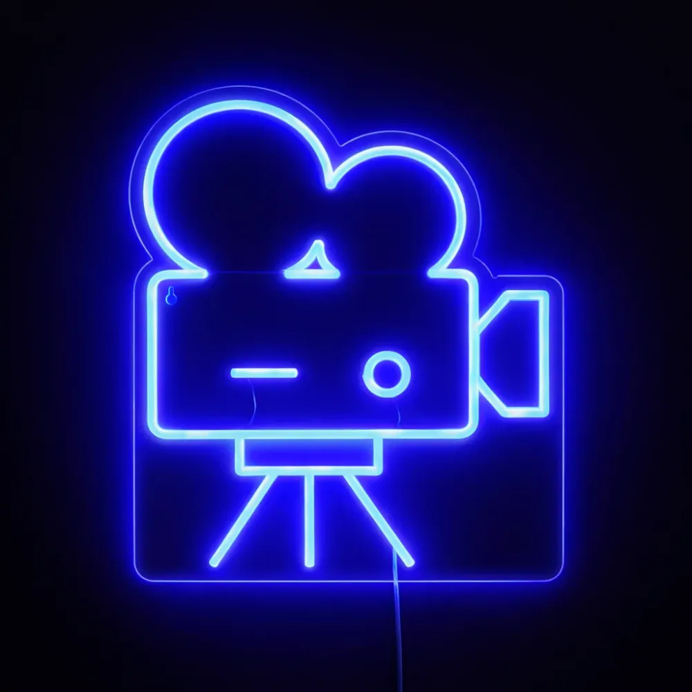 Camera Old School Neon Vegglampe