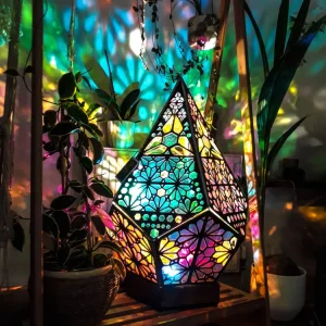 Glas--Block stil LED bordlampe - LumiAura