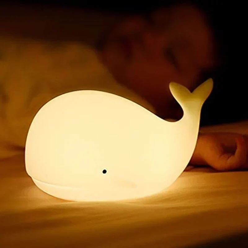 Søt hval-nattlampe med fargeveksling - GlowWhale
