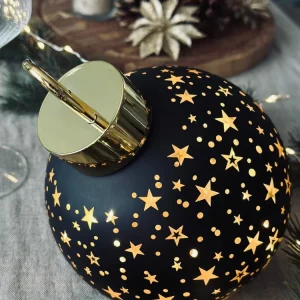 Julekule med led-lys - Black