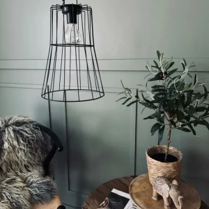 Lampe med solceller – svart metall