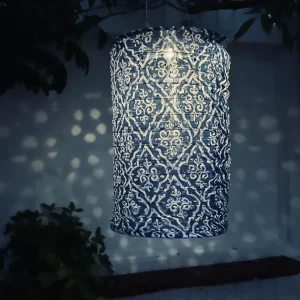 Lampe sylinder med solceller - SUMMER BLUE