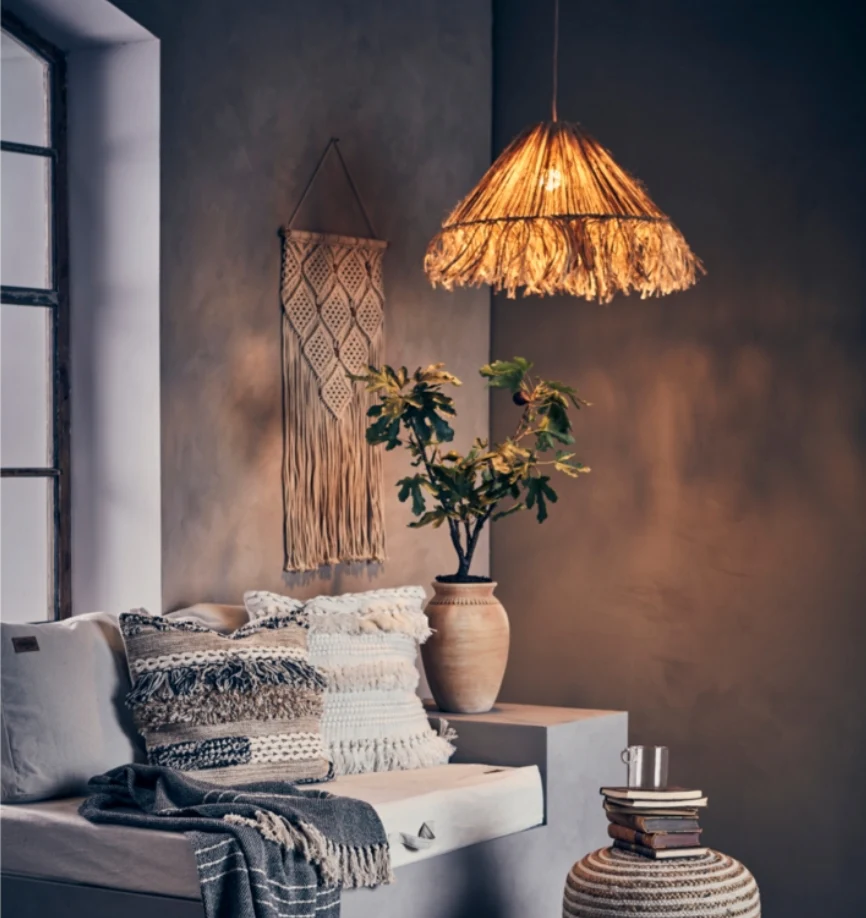Lampeskjerm Taklampe, Natur - 55x40cm