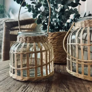 Lanterne lysestake i glass – Liten