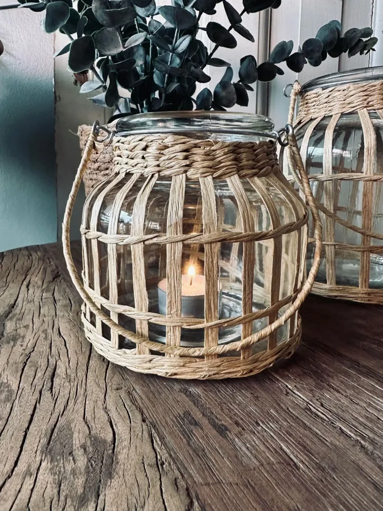 Lanterne lysestake i glass – Liten