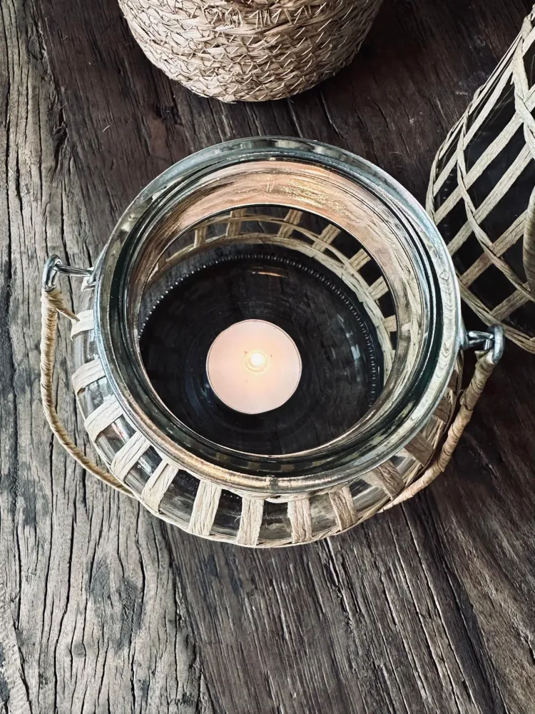 Lanterne lysestake i glass – Liten