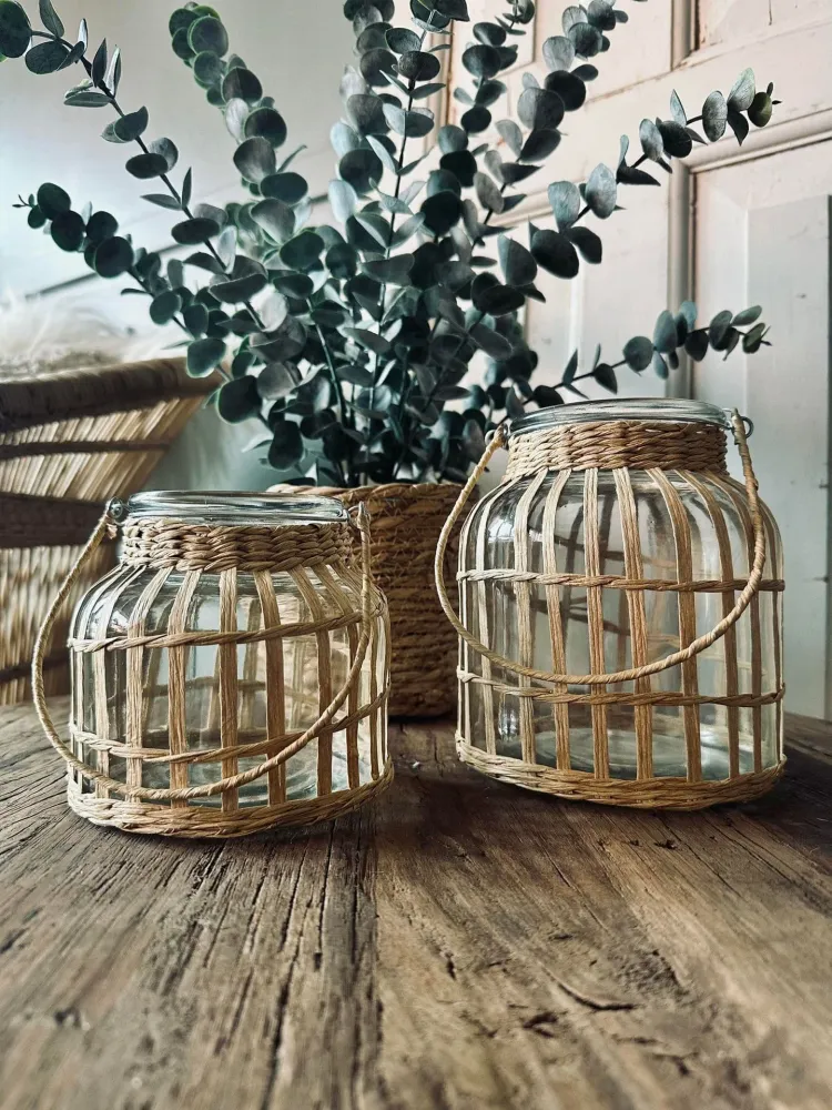 Lanterne lysestake i glass – Liten