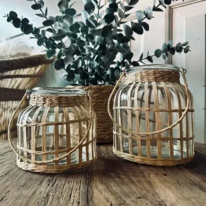 Lanterne lysestake i glass – Stor