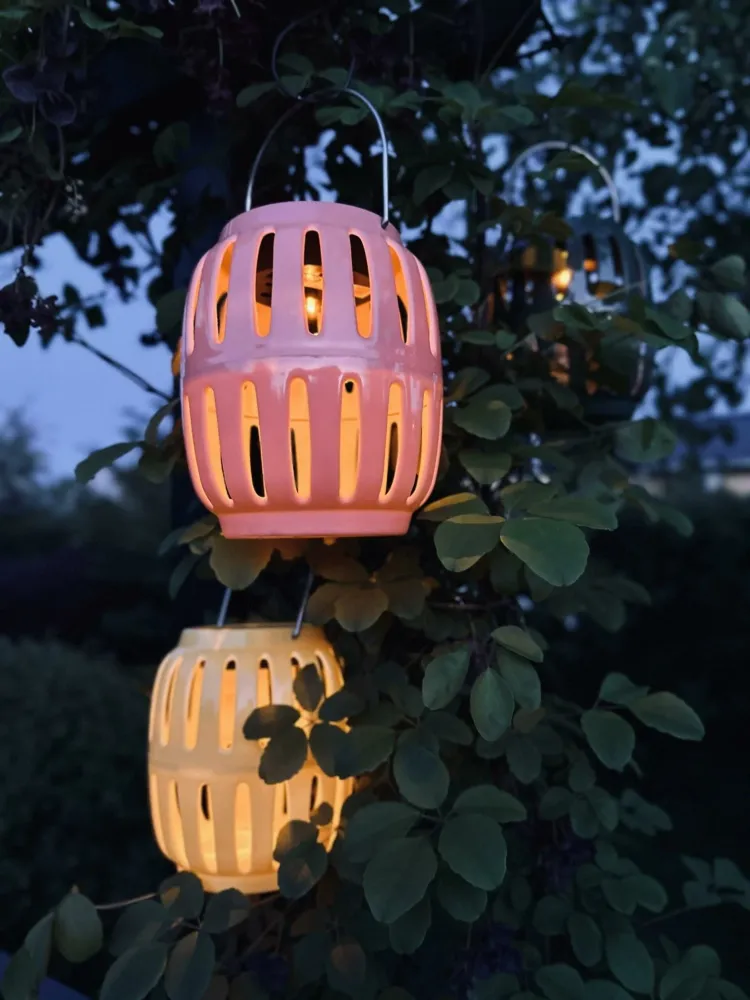 Lanterne med solceller - Coral summer