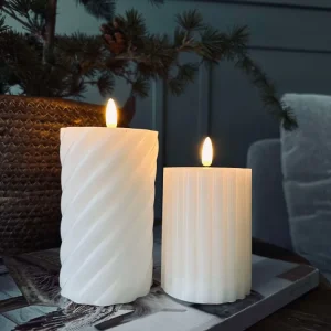 LED blokklys / Design – 2 stk Hvit stripe