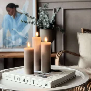 LED blokklys / Sand – 3 stk. Lys – inkl. fjernkontroll // Gaveeske