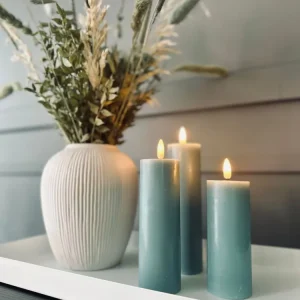 LED Blokklys / Sea blue 3 stk – Inkl. fjernkontroll
