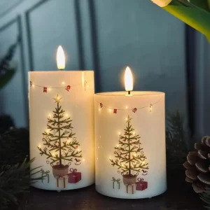 LED Blokklys TWINKLE CHRISTMAS - Sett med 2 stk.