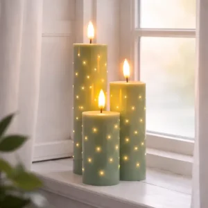 LED Blokklys TWINKLE Grønn - Sett med 3 stk