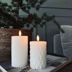 LED Bloklys / Design – 2 stk Hvit
