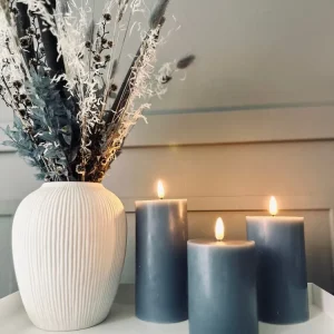 LED bloklys / INDIGO 3 stk – inkl. fjernkontroll