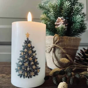 LED Bloklys med Juletre