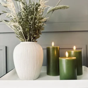 LED Bloklys / Oliven 3 stk – Inkl. fjernkontroll