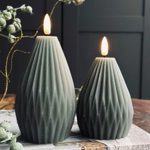 LED Bloklys / Riller – 2 stk grå/grønn