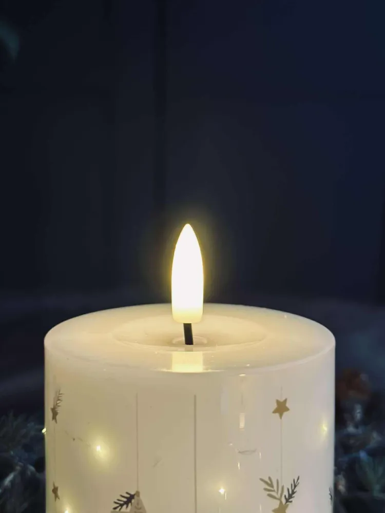 LED Bloklys TWINKLE CHRISTMAS - Sett med 2 stk.