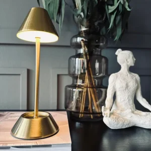 LED bordlampe Messing - oppladbar