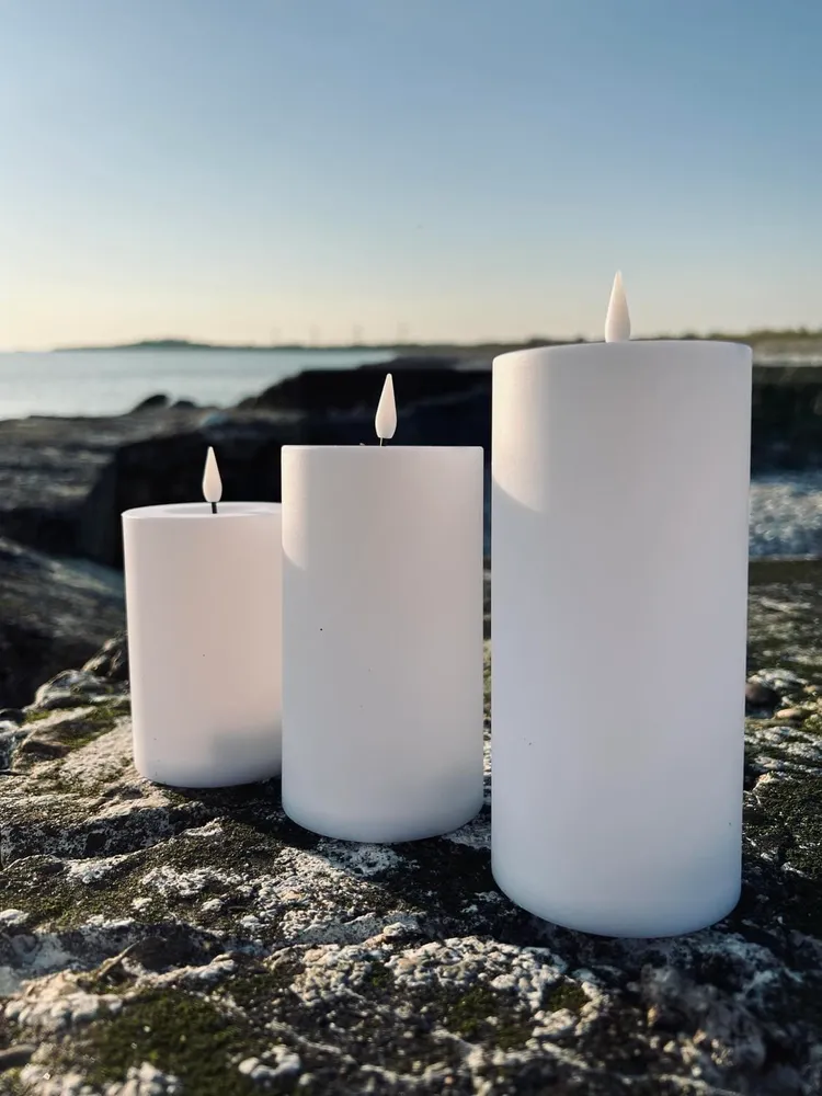 LED Utendørs Bloklys - Sett med 3 stk inkl. fjernkontroll