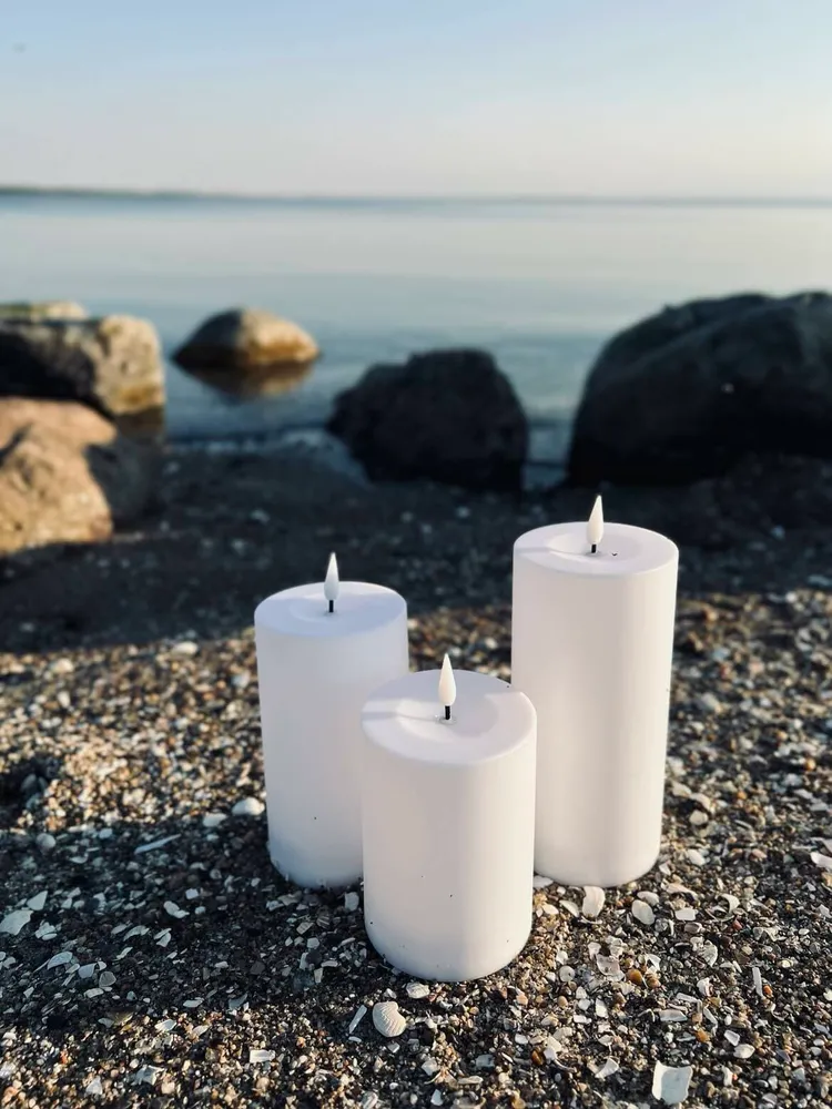 LED Utendørs Bloklys - Sett med 3 stk inkl. fjernkontroll