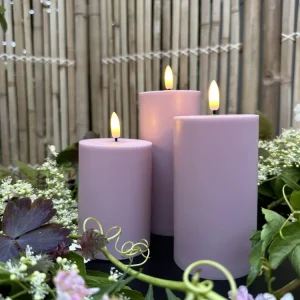 LED Utendørs Bloklys sett av 3 stk – Rosa