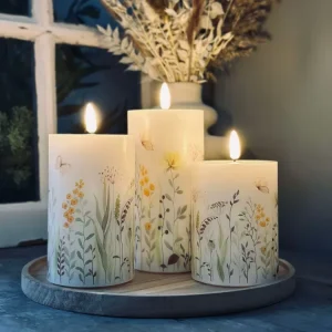 LED WILD FLORA – Sett med 3 stk og fjernkontroll
