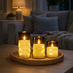 LED-lys ALMA 3 stk m. fjernkontroll