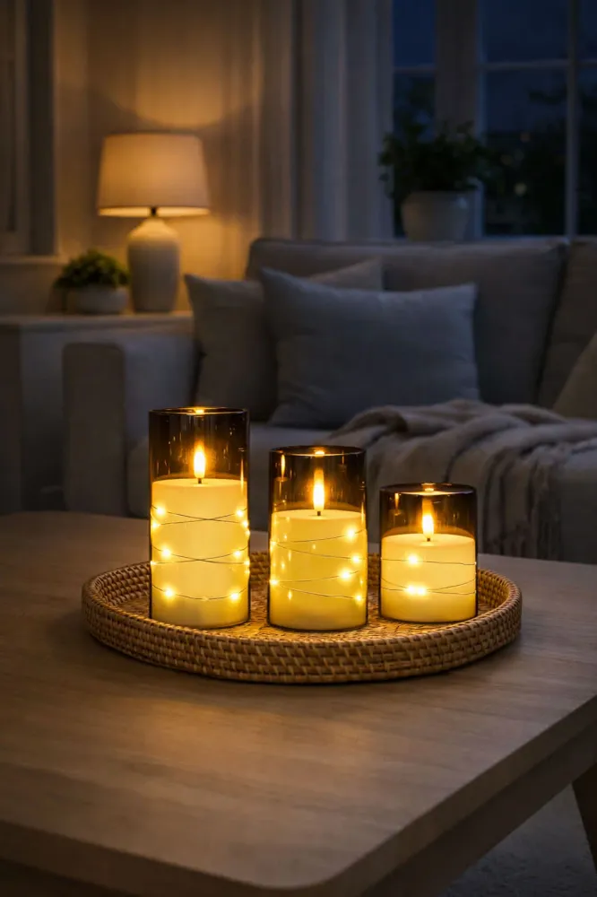 LED-lys ALMA 3 stk m. fjernkontroll