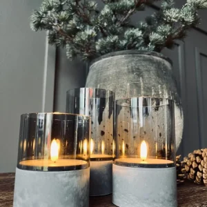 LED-lys med betonglook - Sett med 3 stk
