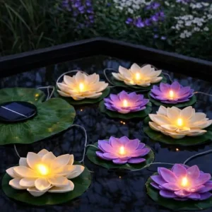 Lotus-kjede med Solar - 8 blomster