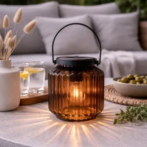 Lykt med solceller – Wilma Beige