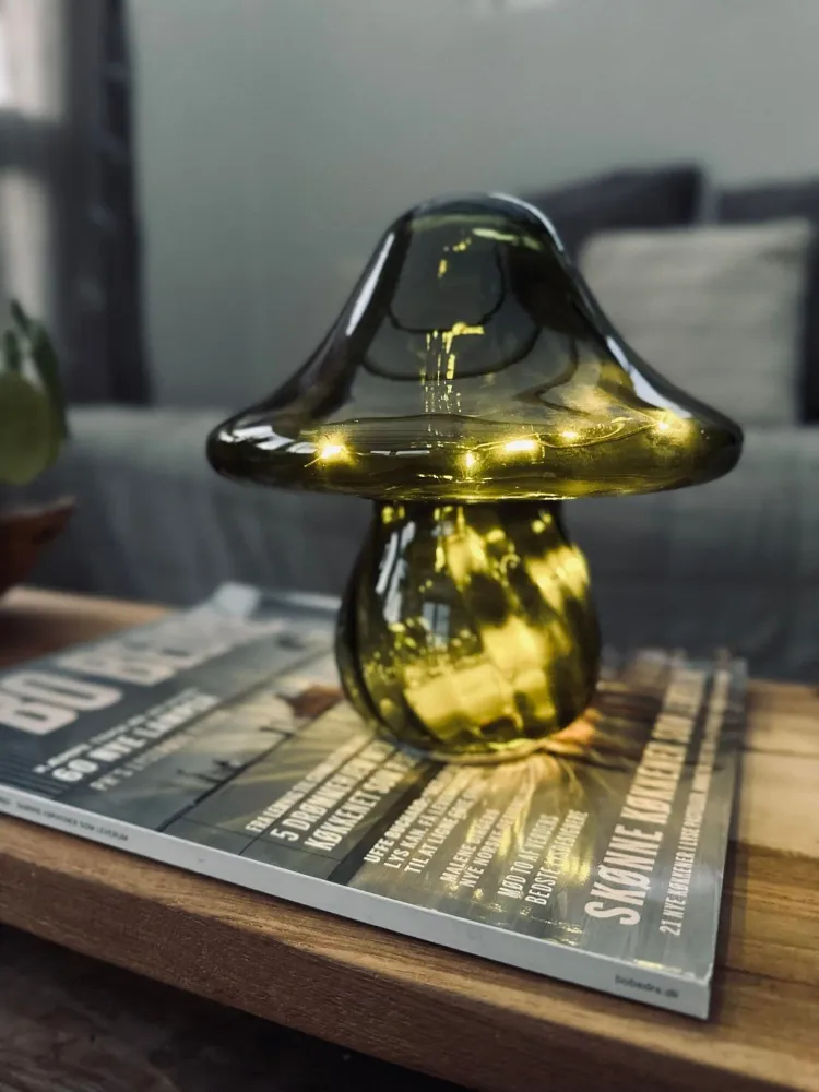 MUSHROOM lampe med LED 18 cm – Grønn