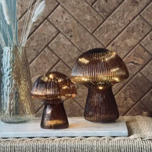 Mushroom med riller 20cm - Brun