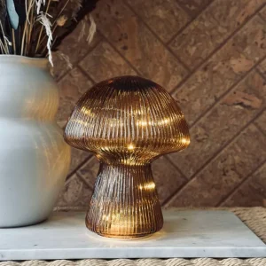 Mushroom med riller 20cm - Gylden