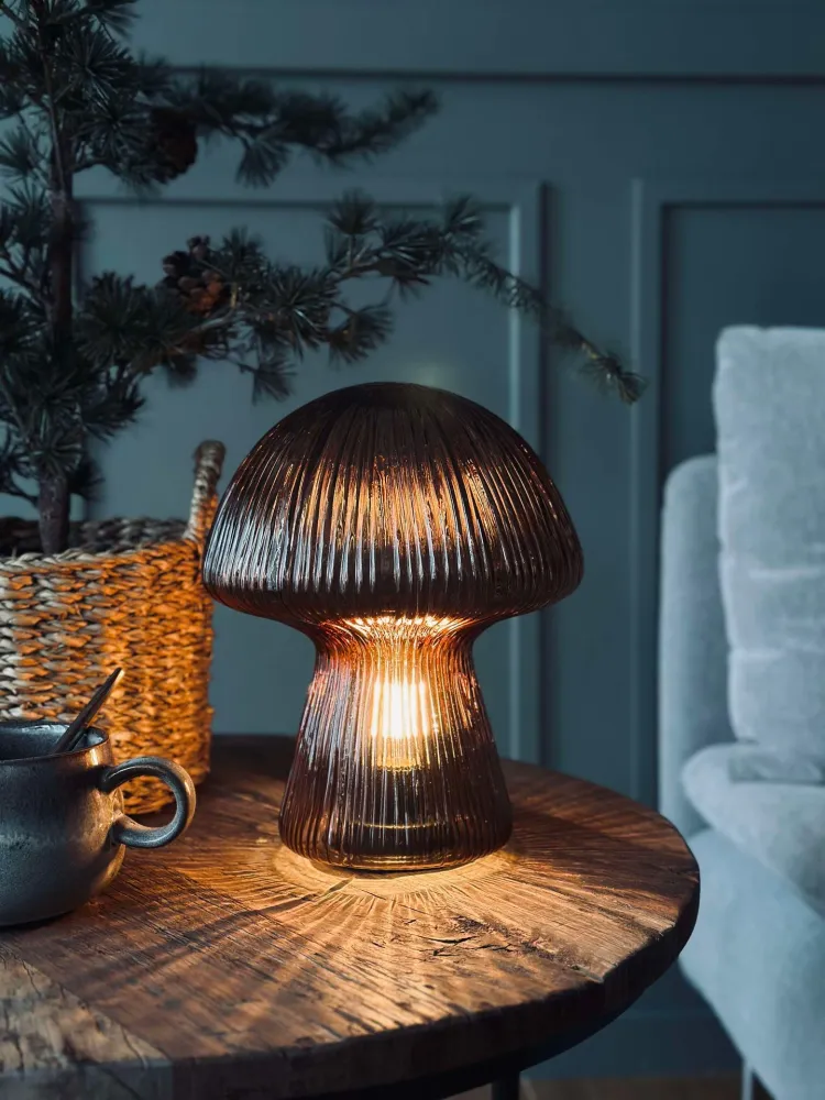 Mushroom med riller 25cm - Brun