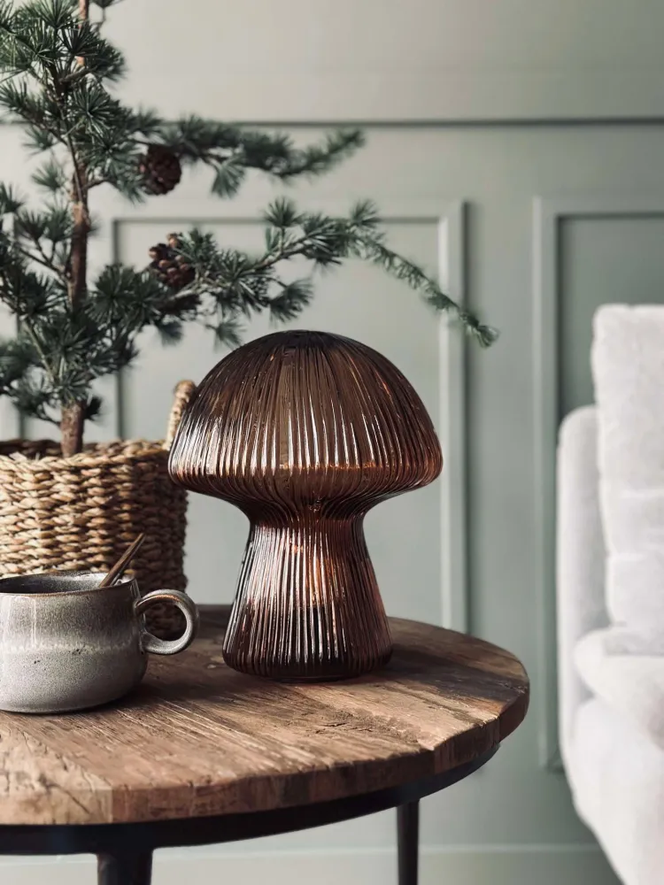 Mushroom med riller 25cm - Brun