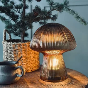 Mushroom med riller 25cm - Gyllen