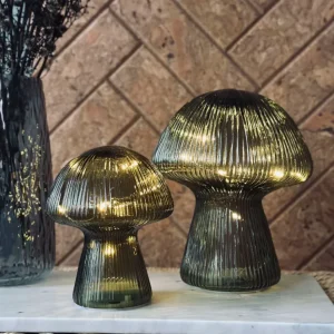 Mushroom med riller 20 cm - Grønn