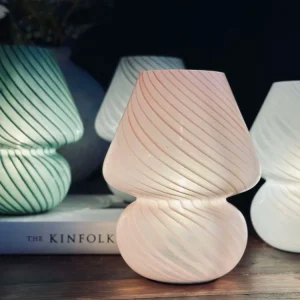 Mushroom Medium - Rosa munnblåst glass