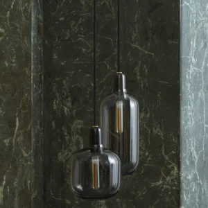 NORMANN COPENHAGEN amp taklampe smoke/sort stor
