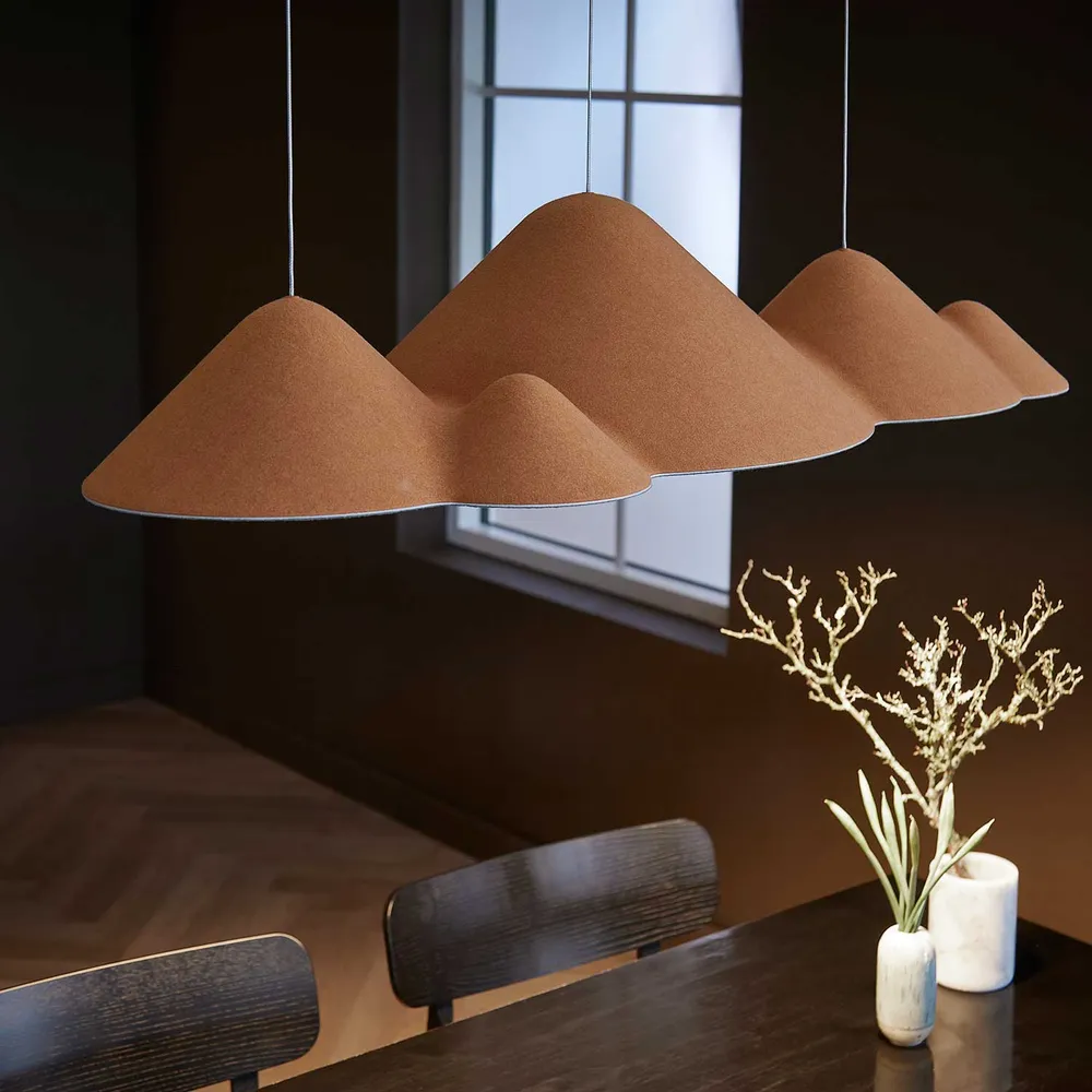 Panorama L Jordgul/Grå Taklampe