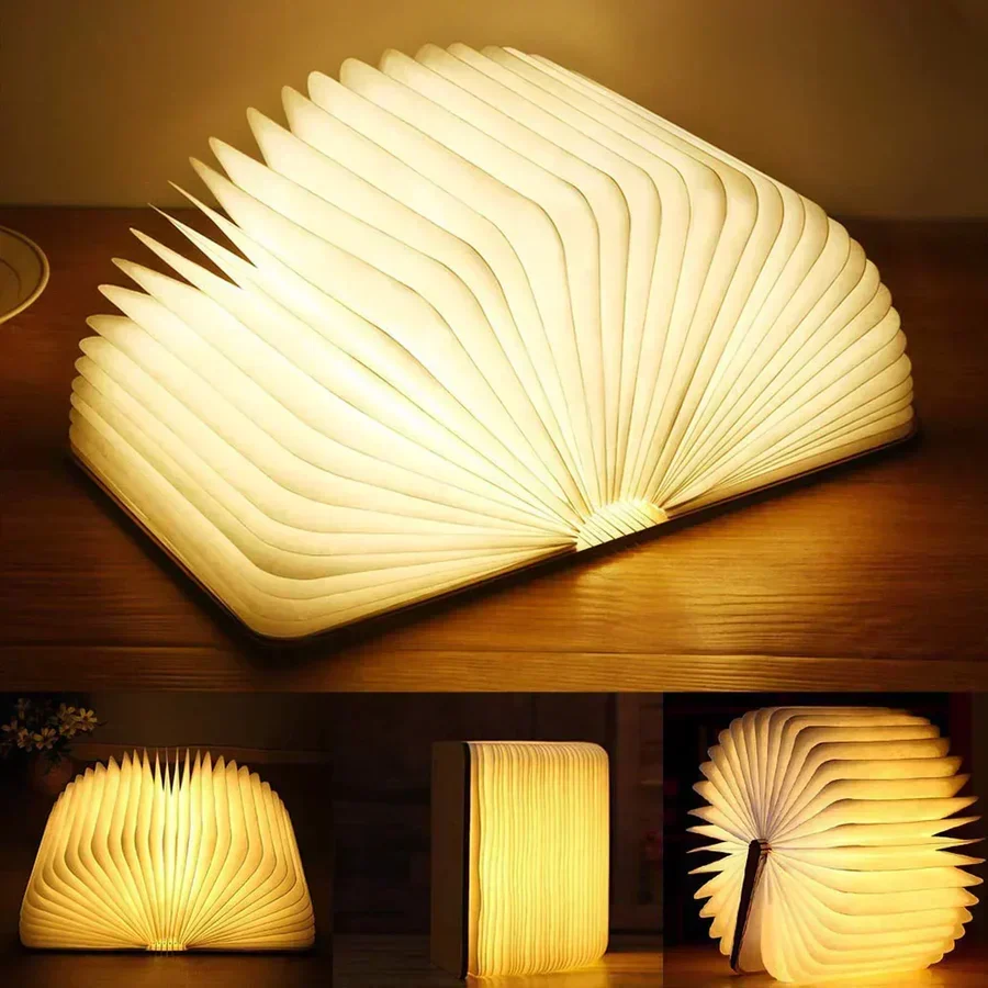 Sammenleggbar boklampe med varmt LED-lys - StoryGlow
