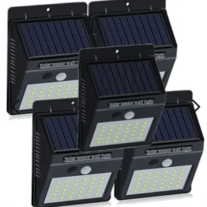 Sett med 5 solcelle-LED-utendørslamper – LumaPath